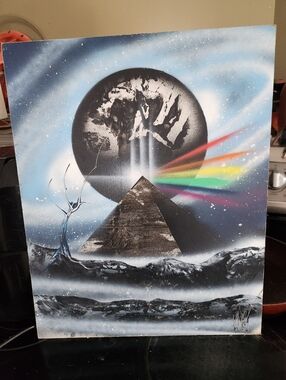 Spray Painted Depiction Of Pink Floyd Cover